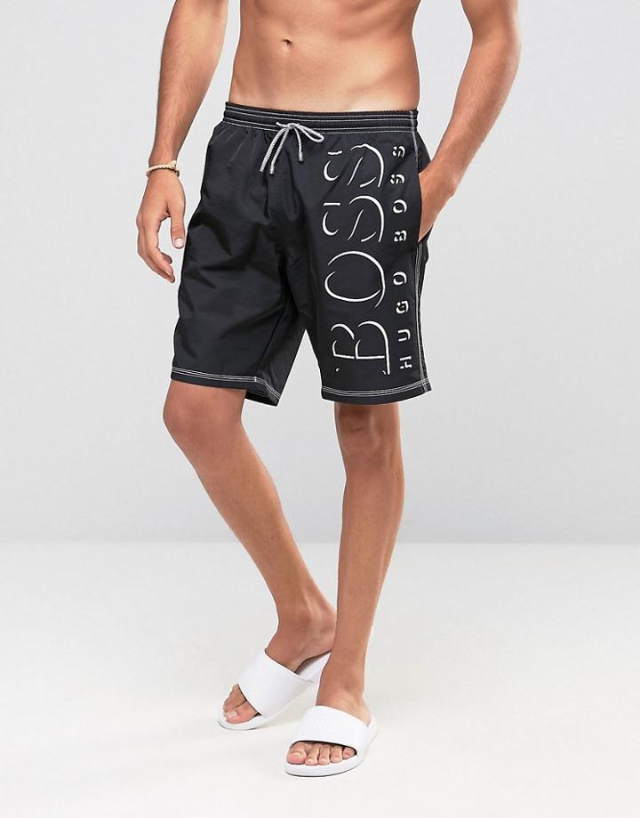 Boss By Hugo Boss Killifish Logo Swim Shorts - Black