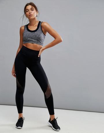 Kisaiya Active Seamless Mesh Leggings - Black