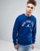 Threadbare Surf Print Sweater - Blue