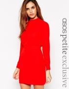 Asos Petite Mini Dress With High Neck - Red