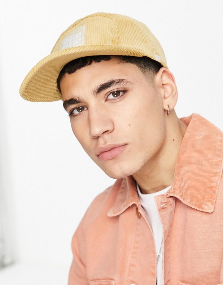Roadies 5 Panel Cord Cap In Oatmeal-white