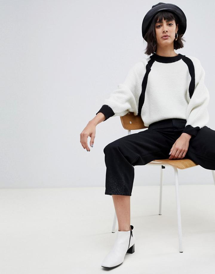 Asos Design Sweater With Wide Sleeve In Recycled Blend - Multi