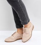 Asos Mojito Wide Fit Leather Brogues - Beige