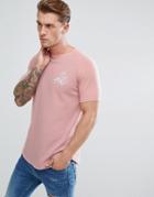 Kings Will Dream Muscle T-shirt In Pink With Contrast Raglan Sleeves - Pink