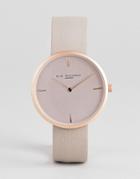Elie Beaumont Watch With Rose Gold Case And Stone Strap - Stone