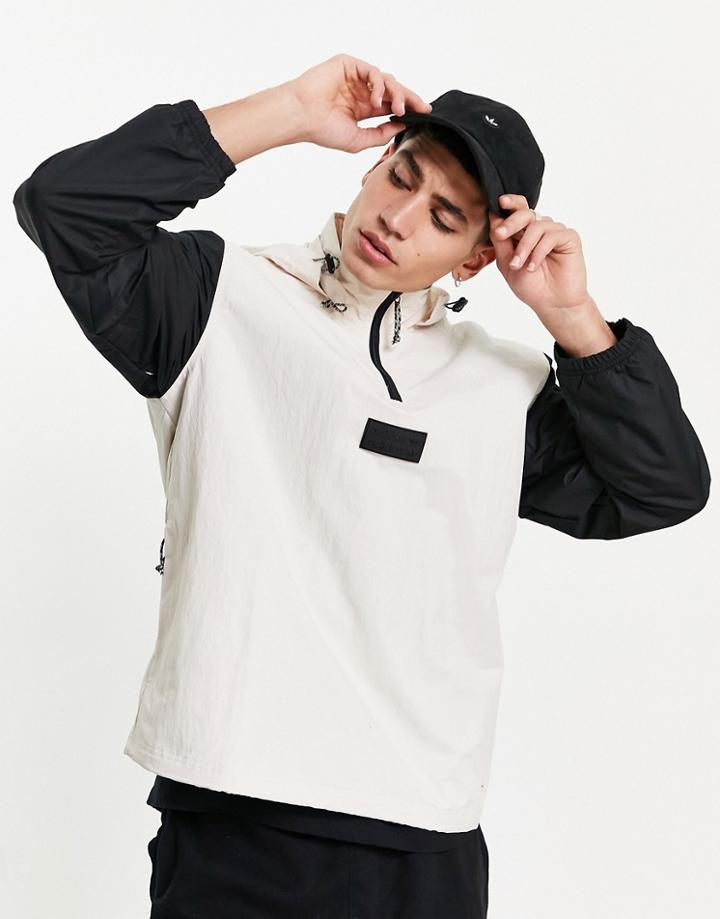 Adidas Originals Silicone Windbreaker In Color Block-white