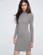 Blend She Emma Stripe Sweater Dress - Gray
