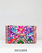 Reclaimed Vintage Pink Embroidered Cross Body Bag - Pink