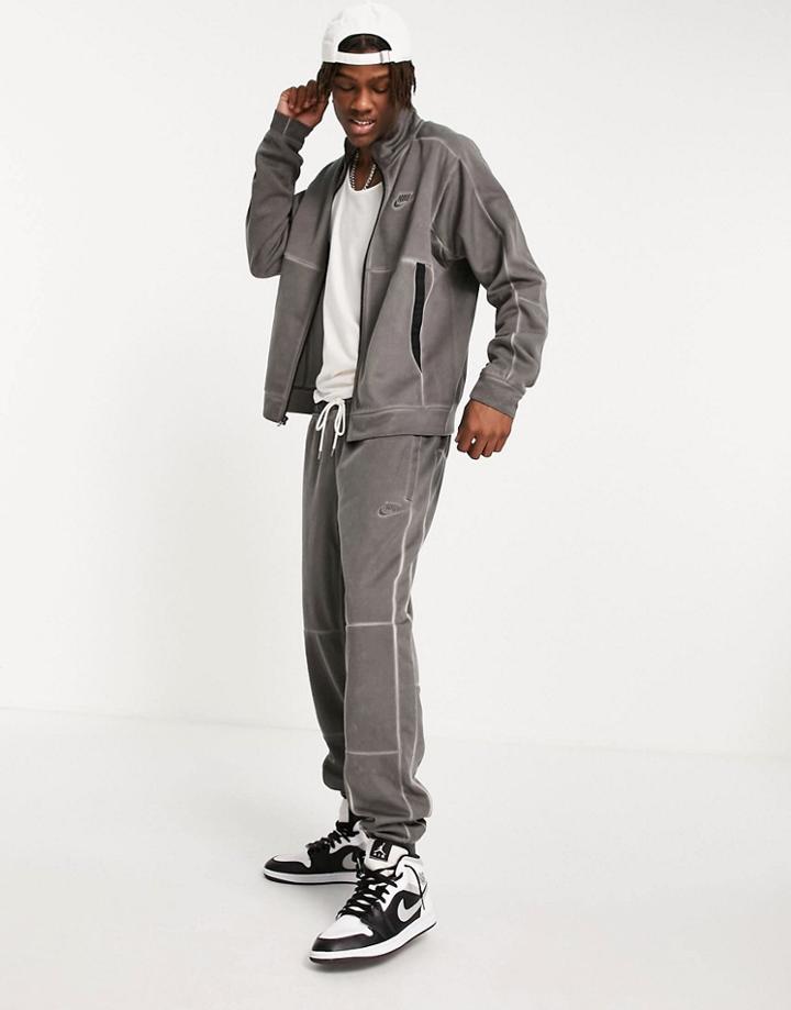Nike Revival Washed Full-zip Track Jacket In Black