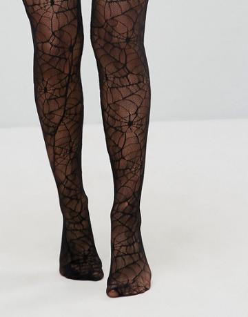 Leg Avenue Halloween Spider Lace Tights - Black