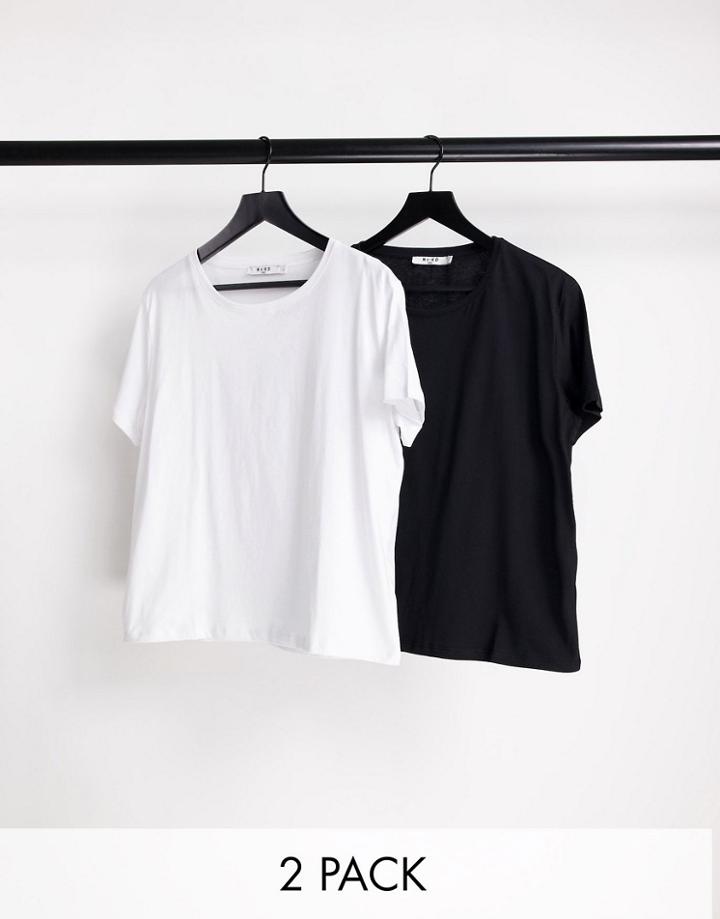 Na-kd 2-pack Organic Cotton Oversized T-shirts In Black And White-multi