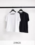 Na-kd 2-pack Organic Cotton Oversized T-shirts In Black And White-multi