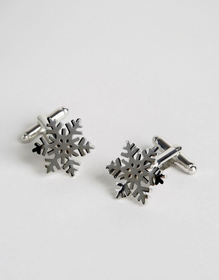 Asos Snowflake Cufflinks - Silver