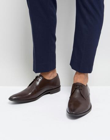 Frank Wright Derby Shoes In Brown Leather - Brown