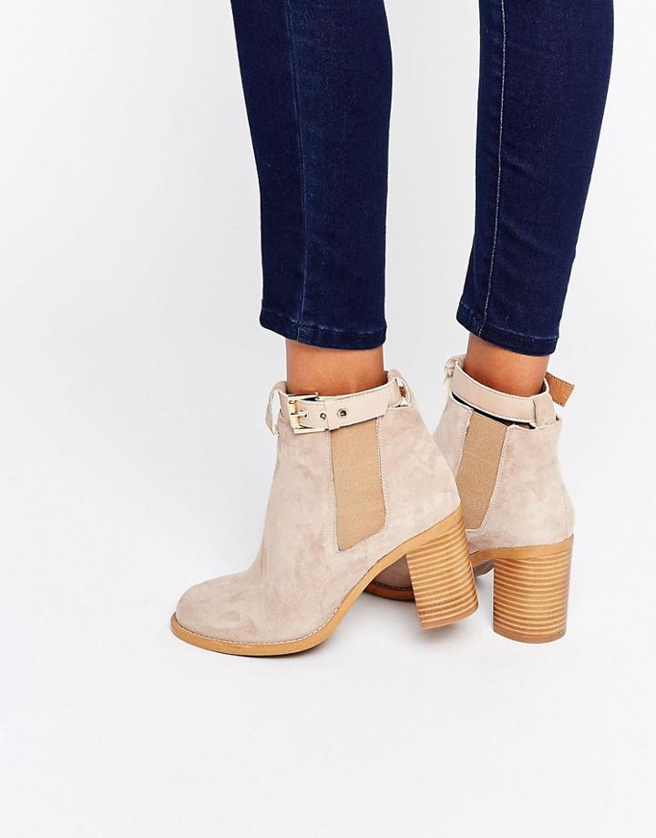 Kg By Kurt Geiger Sebastien Suede Heeled Chelsea Boots - Taupe Suede