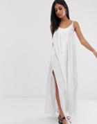 Allsaints Romey Maxi Dress With Low Back-white