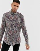 Bershka Paisley Print Shirt With Relaxed Fit - Multi