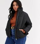 New Look Curve Boxy Cropped Puffer Jacket In Black