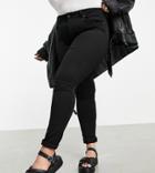 Only Curve Augusta High Waist Skinny Jeans In Black