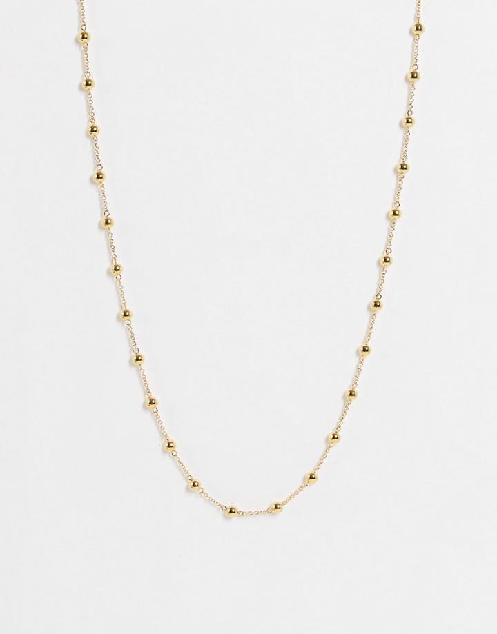 Whistles Bead T-bar Necklace In Gold