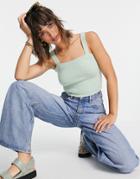 & Other Stories Knitted Crop Top In Light Green