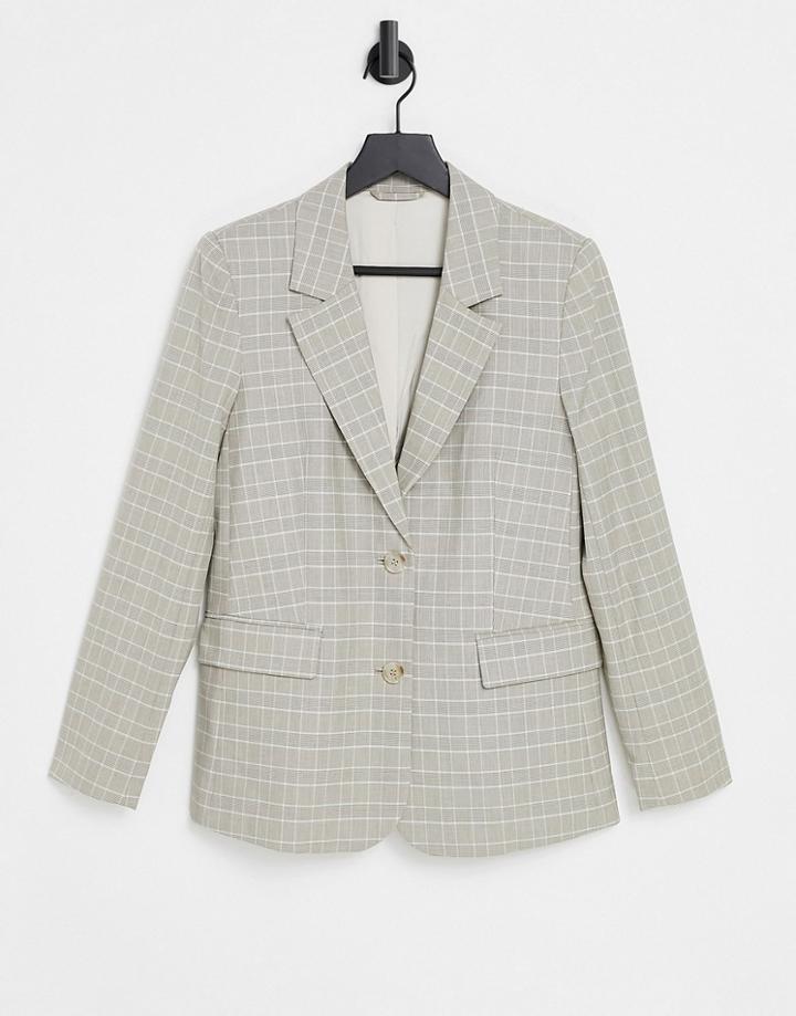 & Other Stories Check Print Blazer In Beige-neutral