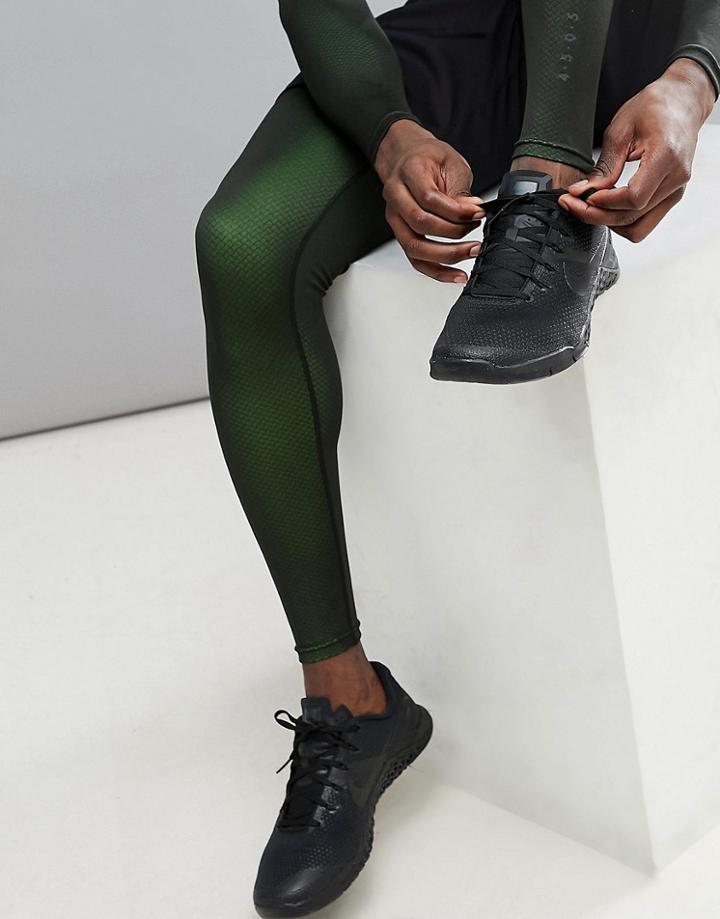 Asos 4505 Running Tights In 2 Tone Jersey - Yellow