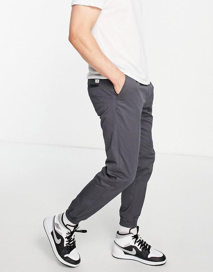 Jack & Jones Intelligence Chino Sweatpants In Slim Fit Gray-grey