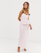 Sabina Musayev Pinstripe Drawstring Cami-pink