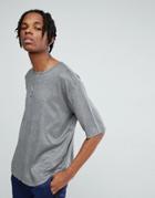 Mennace Oversized T-shirt In Gray Suede - Gray