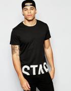 G-star T-shirt Codar 3 Crewneck Large Hem Logo In Black - Black