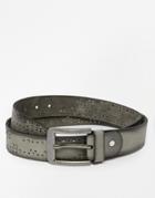 Religion Leather Studded Belt - Gray