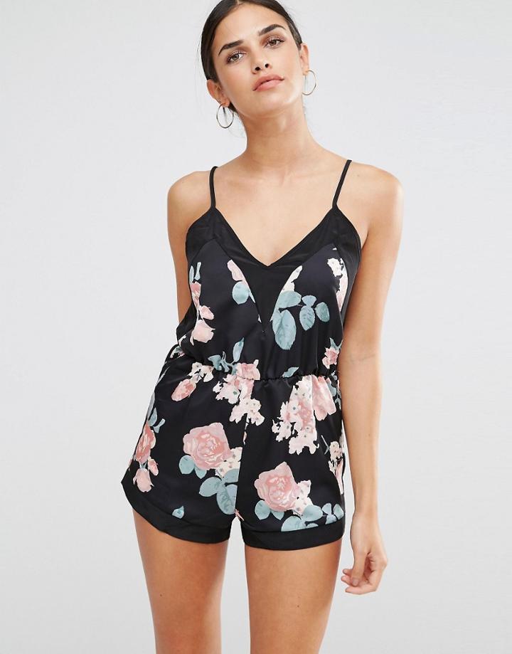 Oh My Love Cami Playsuit - Dusky Vintage Rose
