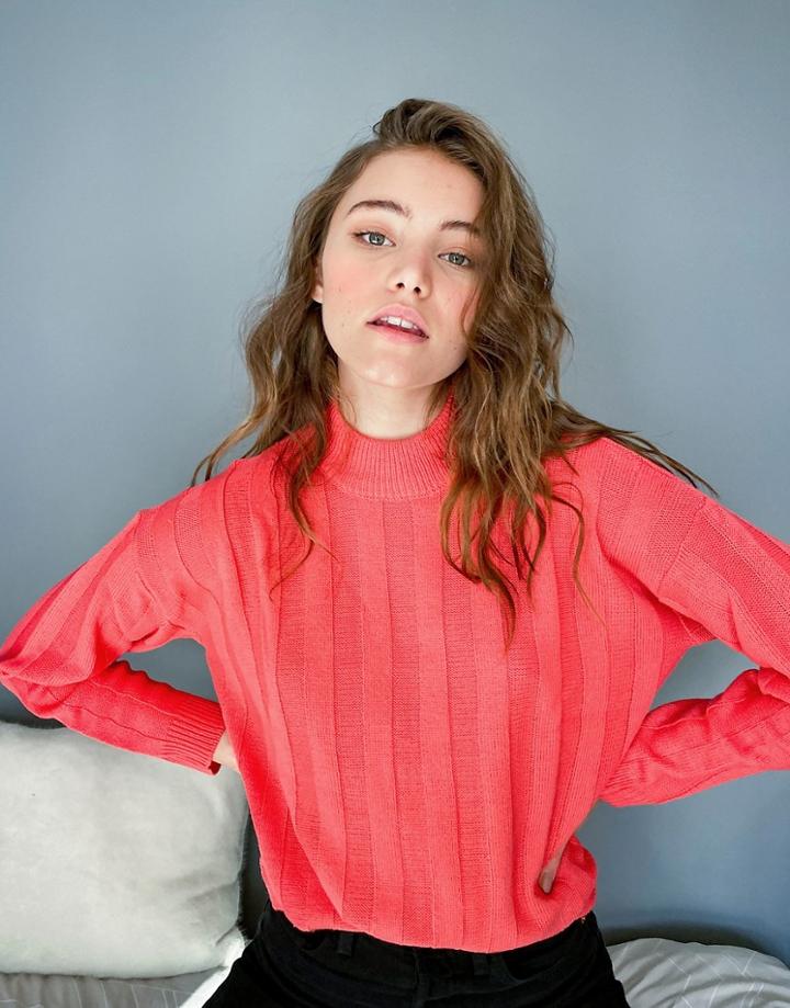 Threadbare Louise Fine Stripe Sweater-pink