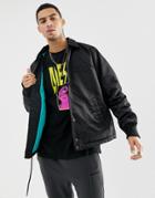 Diesel J-akio Oversized Satin Jacket In Black - Black