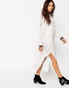 Noisy May Longline Shirt With Side Splits - White