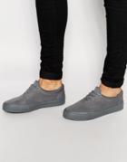 Asos Lace Up Sneakers In Gray Neoprene - Gray