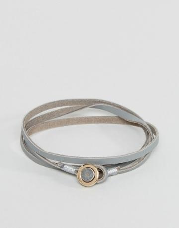Aetherston Leather Wrap Bracelet - Gray