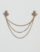 Asos Design Bee Collar Tips In Gold - Gold