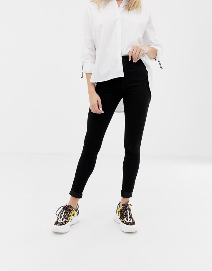 Only High Waist Skinny Jean In Black