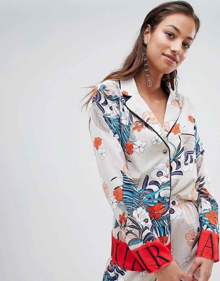 Prettylittlething Floral Shirt - Beige