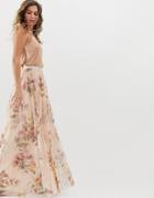 Needle & Thread Floral Maxi Skirt In Rose Quartz - Pink