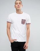 Brave Soul Paisley Pocket Print T-shirt - Blue