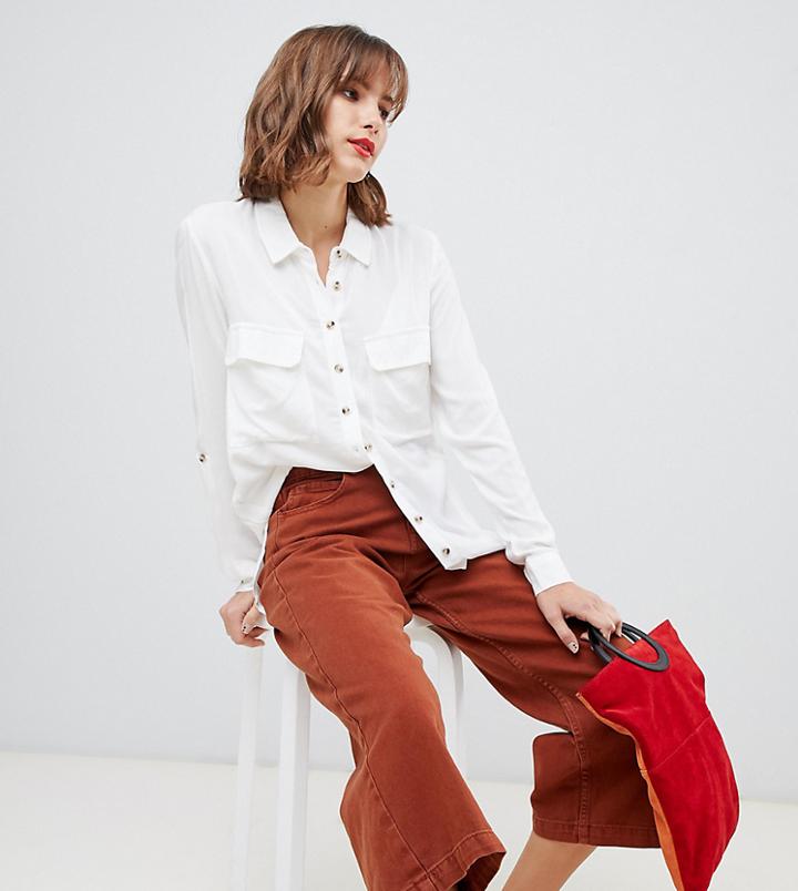 Stradivarius Pocket And Button Detail Utility Blouse