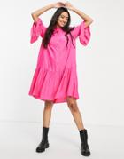 & Other Stories Midi Smock Shirt Dress In Pink