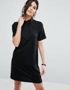 Asos Clean Polo Shirt Dress - Black