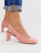 Asos Design Serpent Slingback Mid Heels - Pink