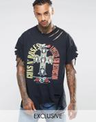 Reclaimed Vintage Oversized Band T-shirt With Distressing - Black