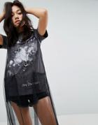 Asos T-shirt With Joy Division Print In Oversized Fit - Gray