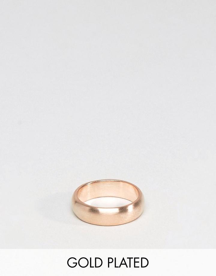 Simon Carter Ring In Brushed Gold Plate - Gold